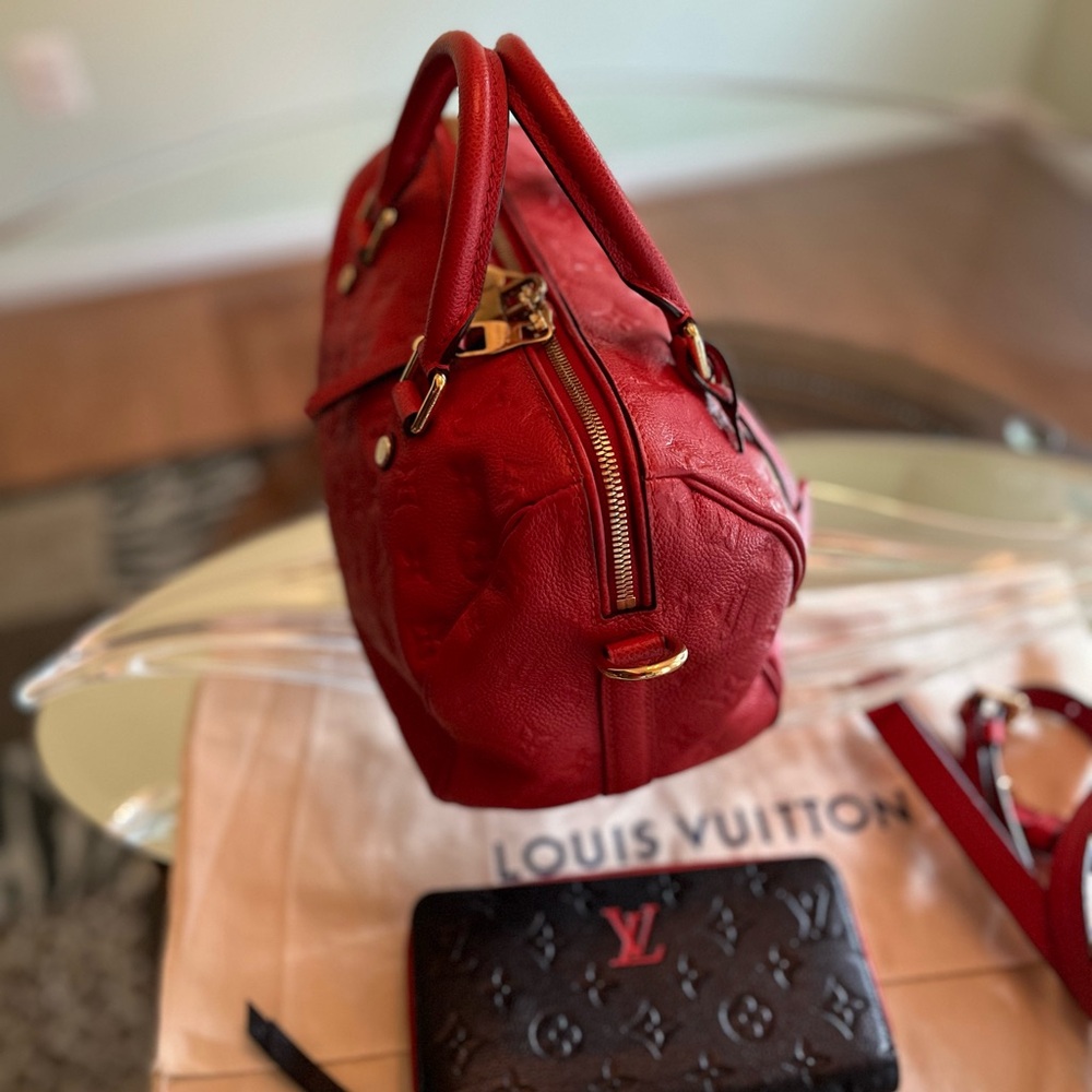 Louis Vuitton Red Emprinte Speedy Bag & Long Wallet - Picture 6 of 16